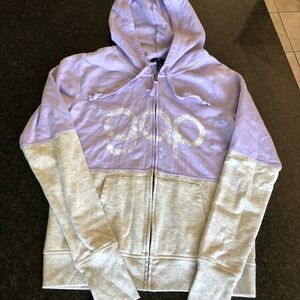 Gap Lavender Gray Logo Zip Hoodie Jacket S